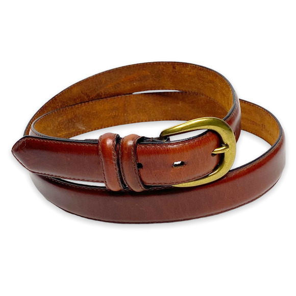 John H Other - Men's John Henry Brown Tanned Cowhide Brass Buckle Leather Belt 42